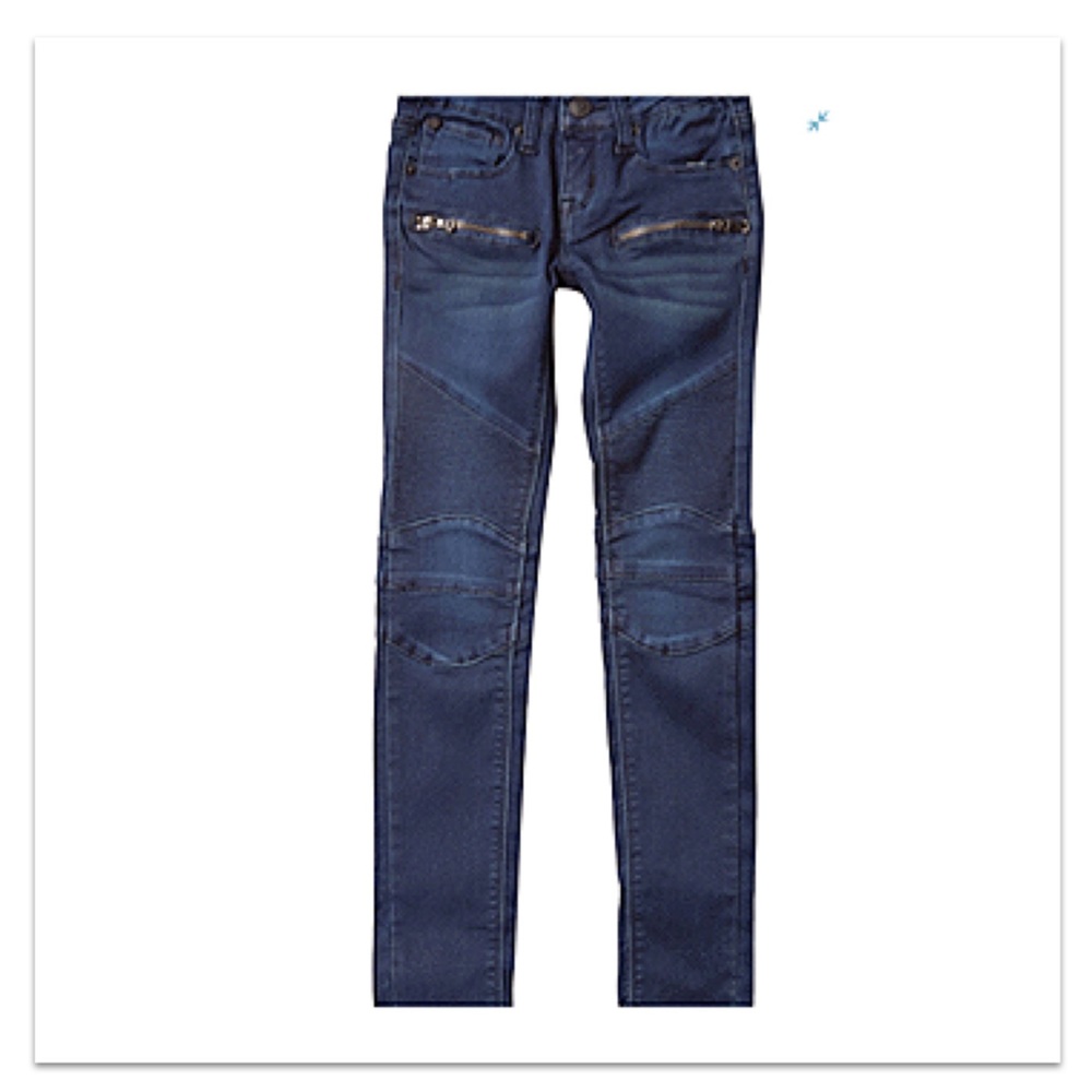 HUDSON Girls Moto Skinny Jeans Zip Pockets Kids 7